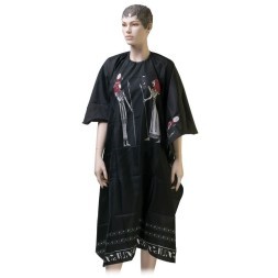 Пеньюар для стрижки DEWAL&quot;Египет&quot; нейлон, черный 124х146см, на крючках