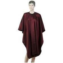 AA04Red Пеньюар для стрижки DEWAL"Глянец", полиэстер, красный 128х146 см, на крючках