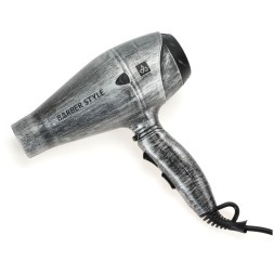 Фен DEWAL PRO BARBER STYLE, серебристый, вес 570гр, 2200Вт, ионизация, 2 насадки, провод 3м