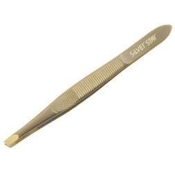 АТ 9924 GOLD, пинцет, косой, золотое покрытие