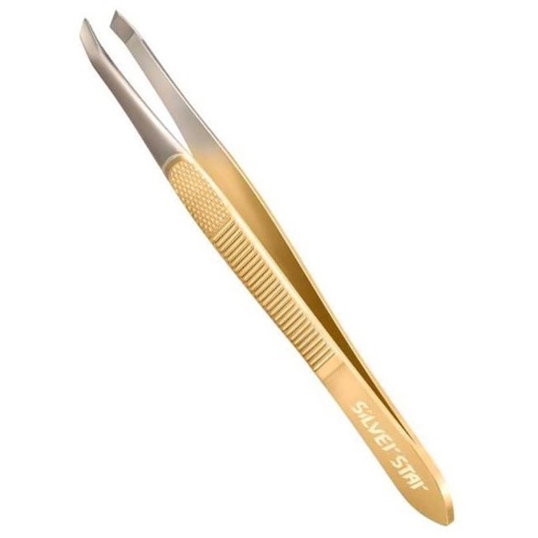 АТ 9924 GOLD пинцет, косой, золотое покрытие