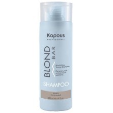 Питательный оттеночный шампунь для оттенков блонд серии “Blond Bar” Kapous, Пепельный, 200 мл