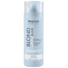 Питательный оттеночный шампунь для оттенков блонд серии “Blond Bar” Kapous, Платиновый, 200 мл