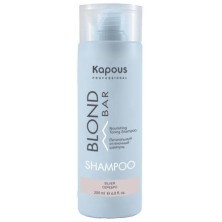 Питательный оттеночный шампунь для оттенков блонд серии “Blond Bar” Kapous, Серебро, 200 мл