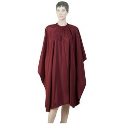 AA09Red Пеньюар для стрижки DEWAL&quot;Матовый&quot;, полиэстер, алый 128х148 см, на крючках