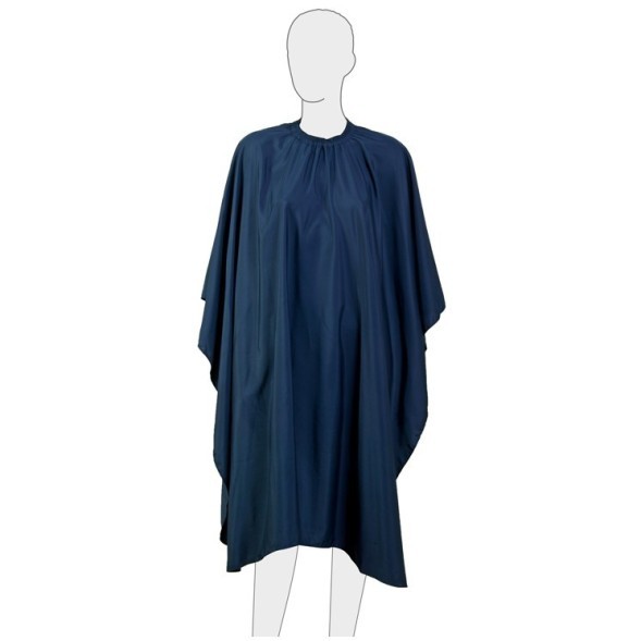 AA09Deep Blue Пеньюар для стрижки DEWAL&quot;Матовый&quot;, полиэстер, темно-синий 128х148 см, на крючках