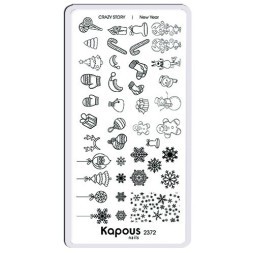 New Year, пластина для стемпинга «Crazy story» Kapous