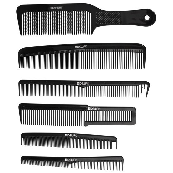 Набор расчесок DEWAL &quot;BARBER STYLE&quot;, в джинсовом чехле, 6 шт