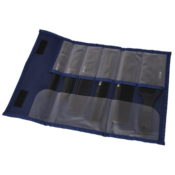 Набор расчесок DEWAL &quot;BARBER STYLE&quot;, в джинсовом чехле, 6 шт