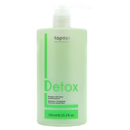 Шампунь для волос с Сельдереем и маслом семени Льна серии &quot;Detox&quot; Kapous, 750 мл
