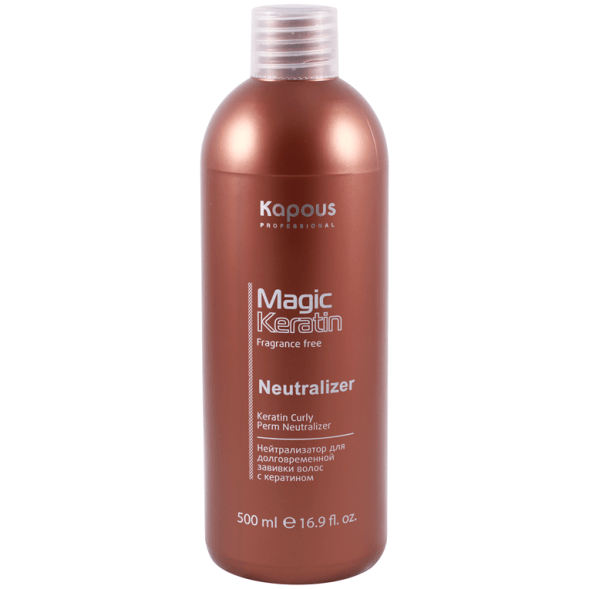 Нейтрализатор для долговременной завивки волос с кератином серии “Magic Keratin” Kapous, 500 мл
