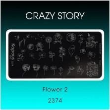 Flower 2, пластина для стемпинга «Crazy story» Kapous