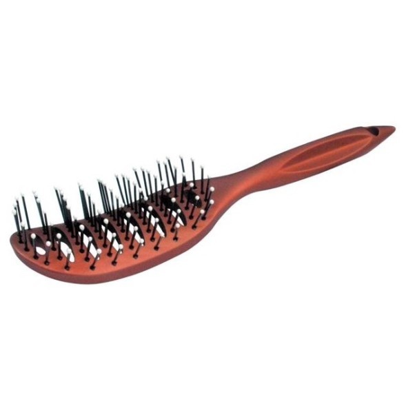 BR69539 brown Щетка для укладки DEWAL  вогнутая, пластиковый штифт, 9 рядов