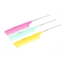 Набор расчесок для мелирования DEWAL, с металлическим хвостиком, цветные 26 см
