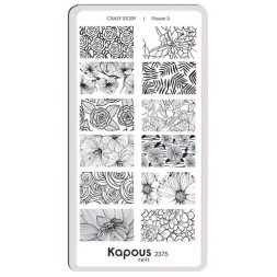Flower 3, пластина для стемпинга «Crazy story» Kapous