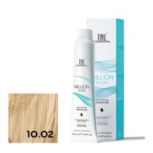 Крем-краска для волос TNL Million Gloss оттенок 10.02 Платиновый блонд прозрачный фиолетовый 100 мл