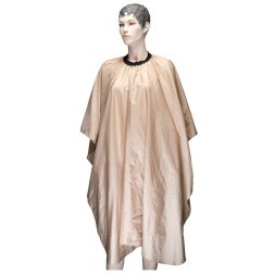 AA23 cream Пеньюар для стрижки DEWAL" Палитра", полиэстер, кремовый , 128х146 см, на крючках