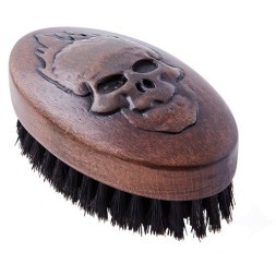 CO-109 Щетка для укладки бороды DEWAL "BARBER STYLE", натуральная щетина, 9-рядная