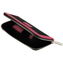 GPT006A Футляр для ножниц DEWAL, полимерный материал, одинарный, черно-розовый 9х21см