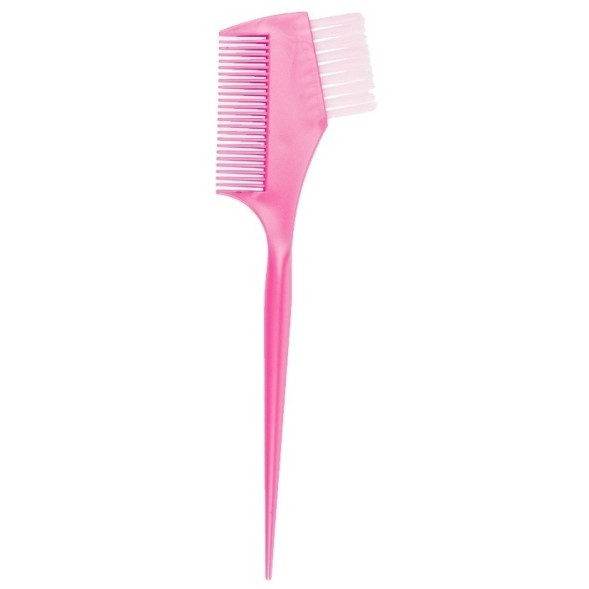 JPP049-1pink Кисть для окрашивания DEWAL розовая, с расческой белой прямой щетиной, узкая 45мм