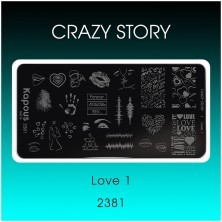 Love 1, пластина для стемпинга «Crazy story» Kapous