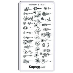 Flower 4, пластина для стемпинга «Crazy story» Kapous