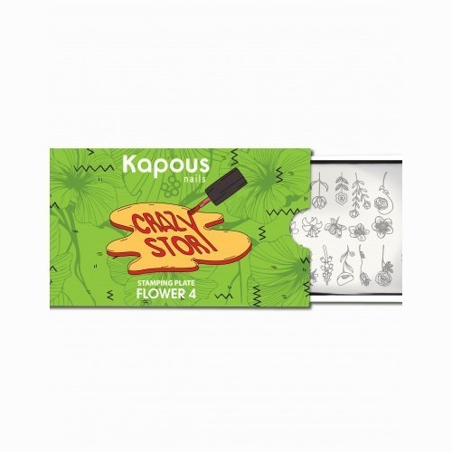Flower 4, пластина для стемпинга «Crazy story» Kapous