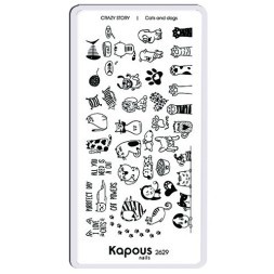 Cats and dogs, пластина для стемпинга «Crazy story» Kapous