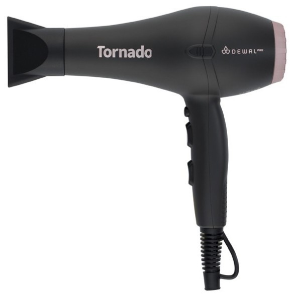 03-8010 Black Фен DEWAL PRO TORNADO, черный, 2300Вт, ионизация, 2 насадки