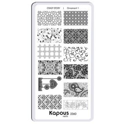 Ornament 1, пластина для стемпинга «Crazy story» Kapous