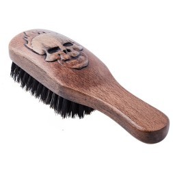 CO-107 Щетка для укладки волос и бороды DEWAL "BARBER STYLE", с ручкой ,натуральная щетина, 8-рядная